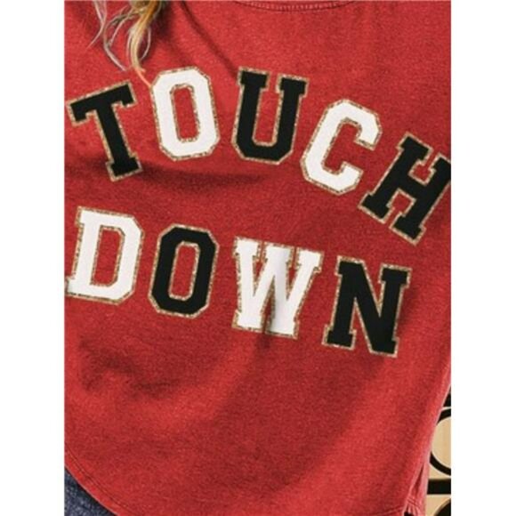 BiBi Touchdown Letter Loose Fit Vintage Washed Top - Picture 2 of 3